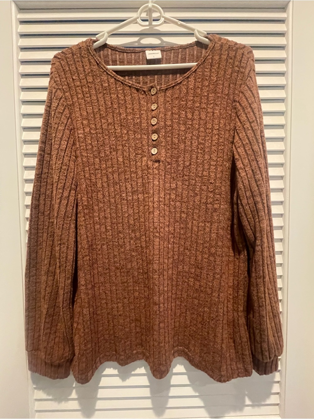 Cozy Ribbed Top in Brown
